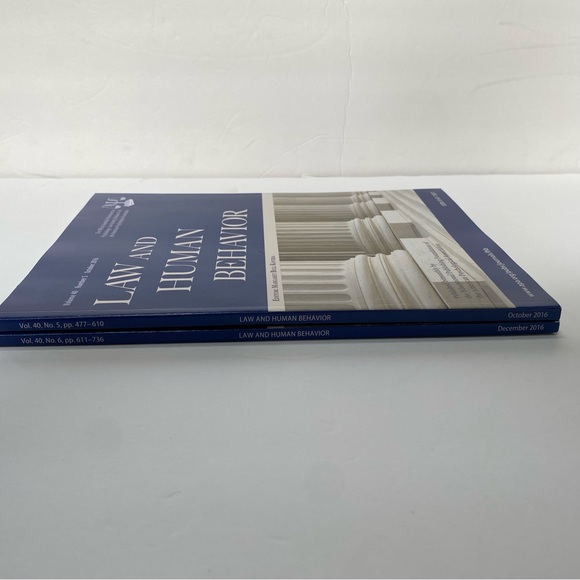 Lot of 2 Issues Law and Human Behavior Journal 2016 American Psychological APA - Picture 3 of 4